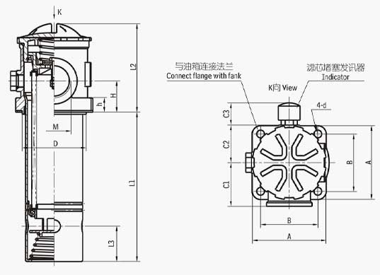 TF系列箱外自封式吸油過濾器管式連接